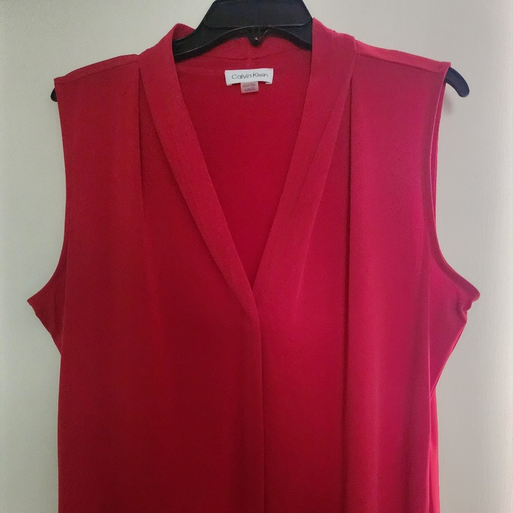 Red Sleeveless CK Blouse